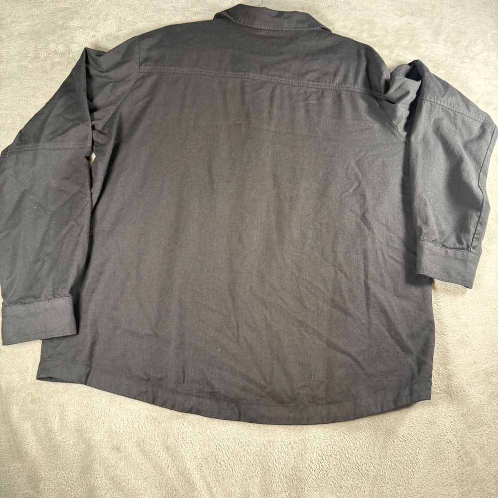Woolly Merino Wool Chore Coat Mens XXL Black Utility Snap Front Jacket Shirt Jac